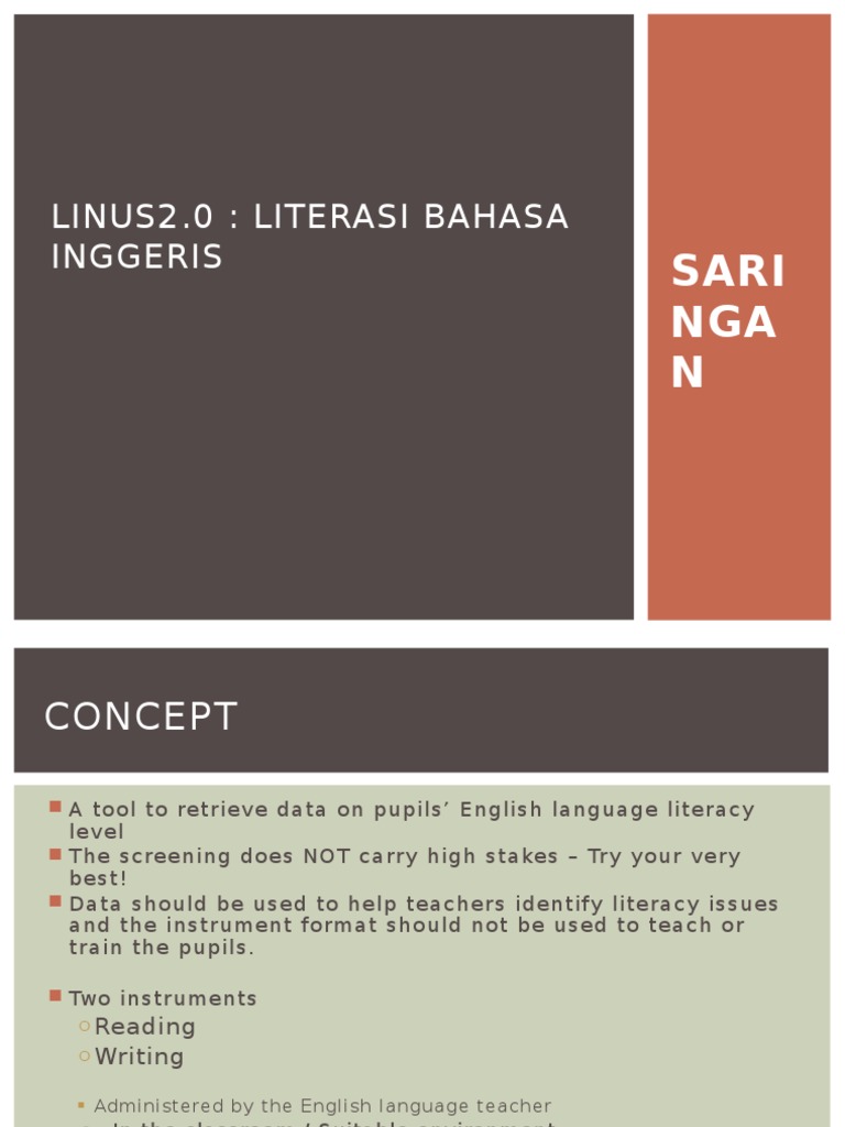 LINUS 2.0 English Literacy Screening Guide | PDF | Reading (Process ...