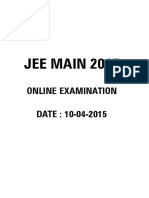 Jee Main Online Paper 1 2015