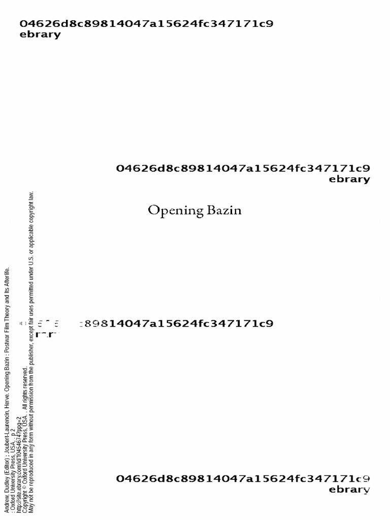 Andrew2011opening Bazin Postwar Film Theory And Its - 