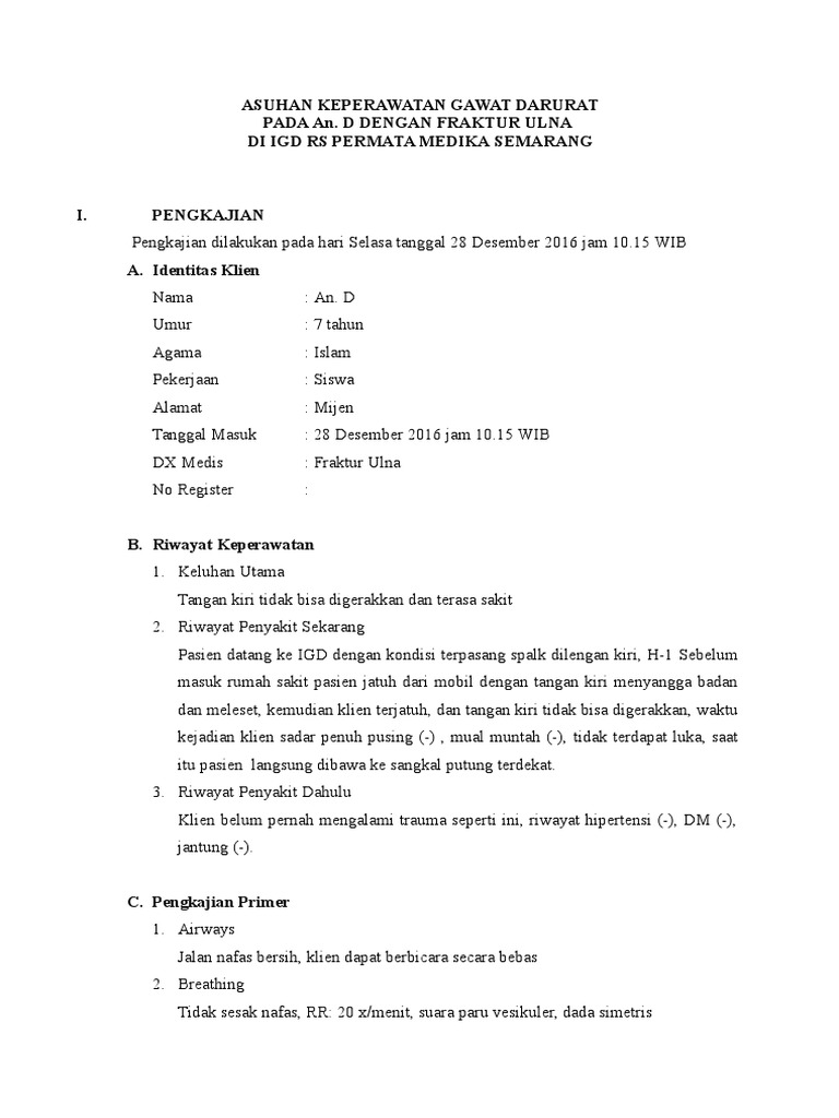 Stitnvigtao Jurnal Keperawatan Gawat Darurat Fraktur Pdf