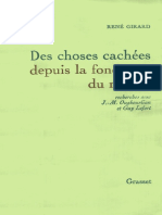 Rene Girard, Des Choses Cachees Depuis La Fondation Du Monde