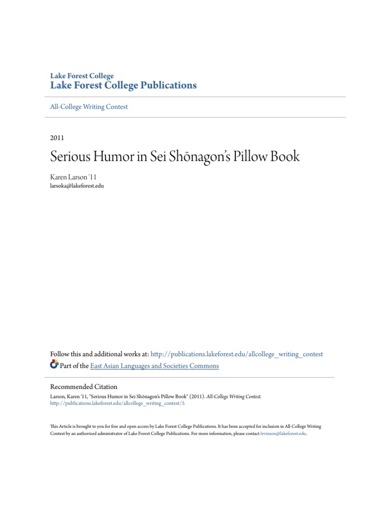 Humour Pillow Book PDF Satire Poetry