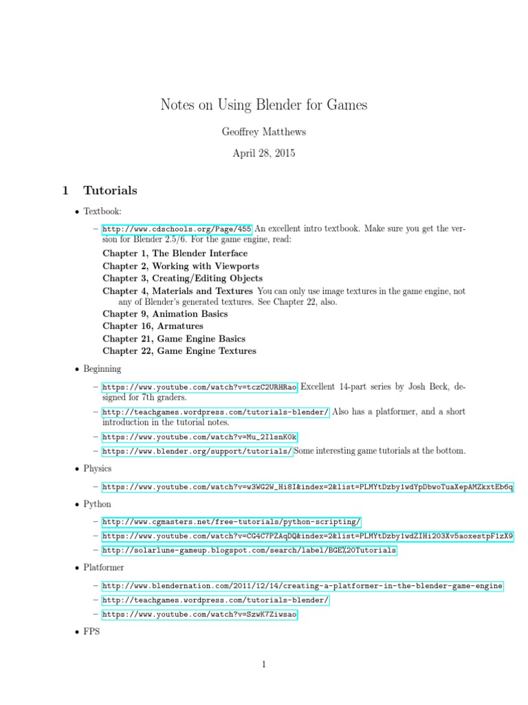 Blender Game Development Guide | PDF | Texture Mapping | Computer Keyboard