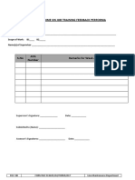 Job training feedback and assessment form