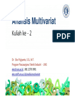 Materi Ke - 2 Analisis Multivariat - 2015
