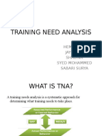 Training Need Analysis: Hemalatha Jayshree Shabina Syed Mohammed Sabari Surya