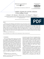 Influence of The Number of Inserts For Tool Life Evaluation in Face Milling of Steels