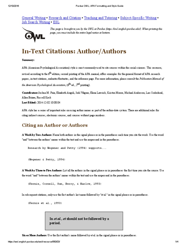 owl purdue literature review apa