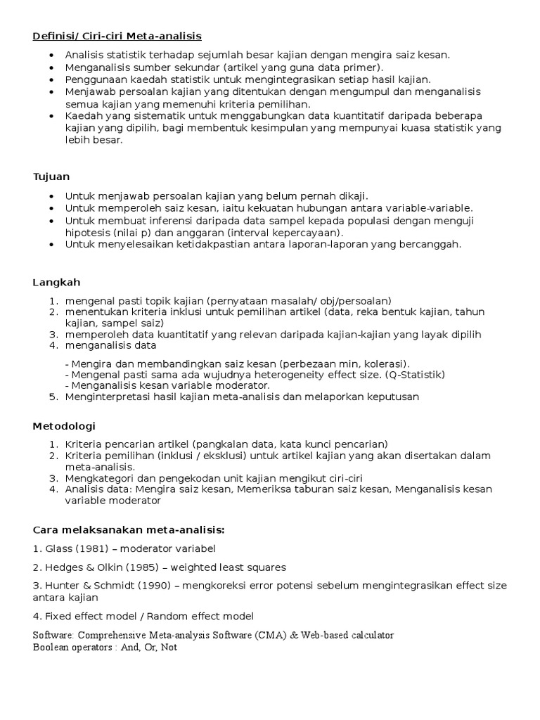 Nota Meta Analisis Pdf