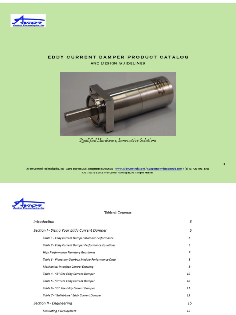 Eddy Current Damper Catalog V3 2M Metric Transmission (Mechanics
