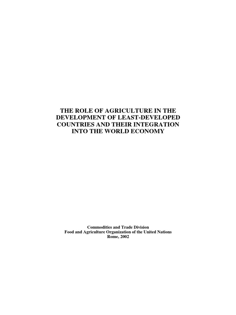 Role Agriculture in Developing Countries | PDF | Economic Development ...
