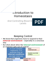 Introduction To Homeostasis: and Controlling Blood Glucose Levels
