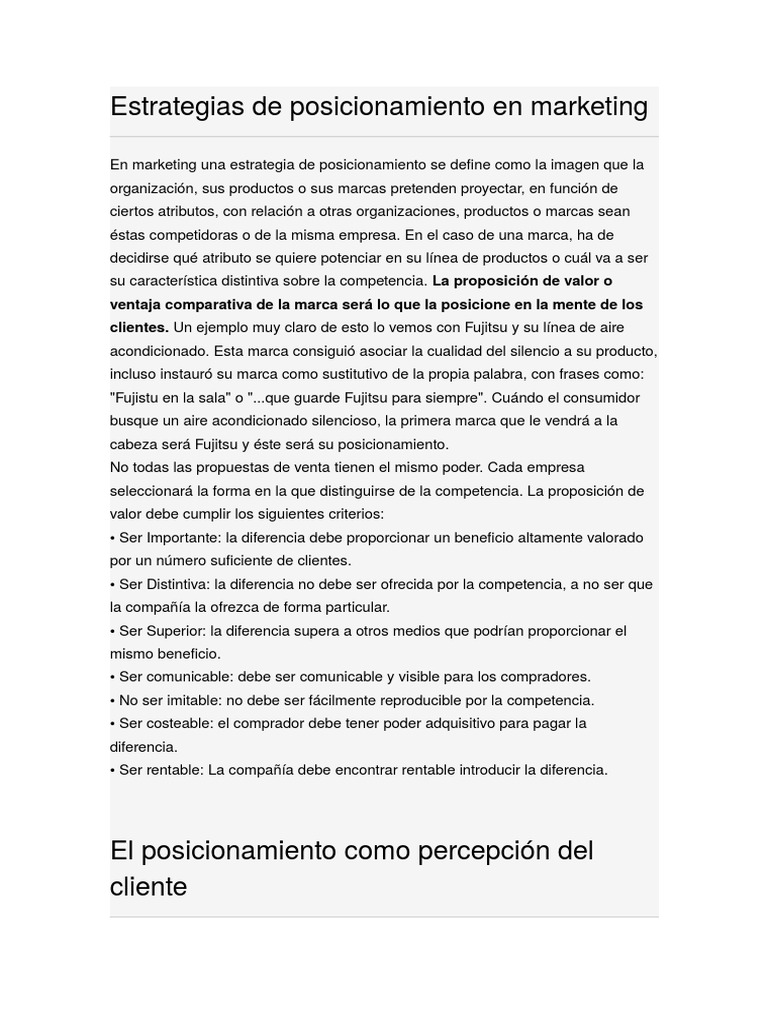 Estrategias de Posicionamiento en Marketing | PDF | Marca | Marketing