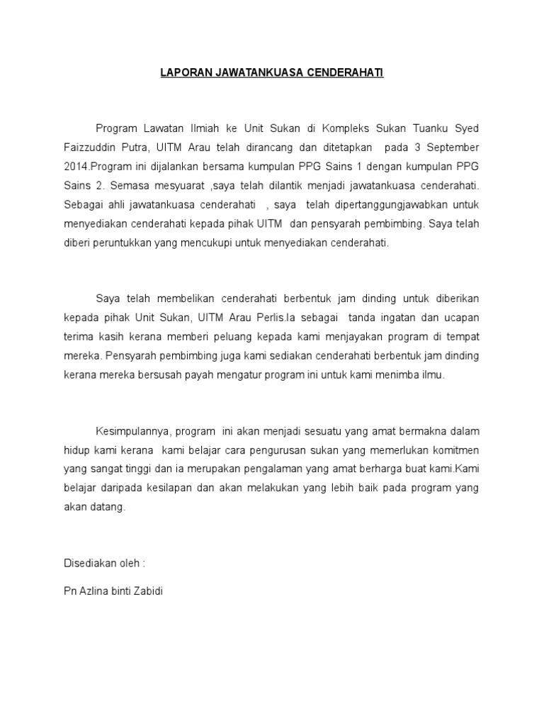 Lporan Ajk Cenderahati Pdf