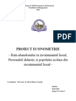 Proiect Econometrie Sarau Iulia Grupa143