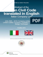 Estratto Codice Civile Tradotto in Inglese