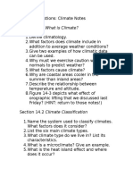 Climate Notes Glencoe 14 1 14 2