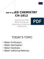 Applied Chemistry CH-1012: Syed Hassan Shah Assistant Professor Department of Mechanical Engineering
