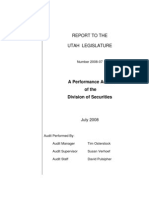 Report No. 2008-07 - Performance Audit of the Utah Division of Securities