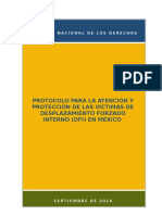 Protocolo para la atención y protección de las víctimas de desplazamiento forzado interno en México - CNDH - Sep 2016