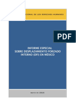 2016 Informe Especial sobre Desplazamiento Forzado Interno (DFI) en México - CNDH
