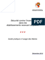 Les Risques Incendie Dans Les ERP (Guide Pratique à l'Usage Du Maire)