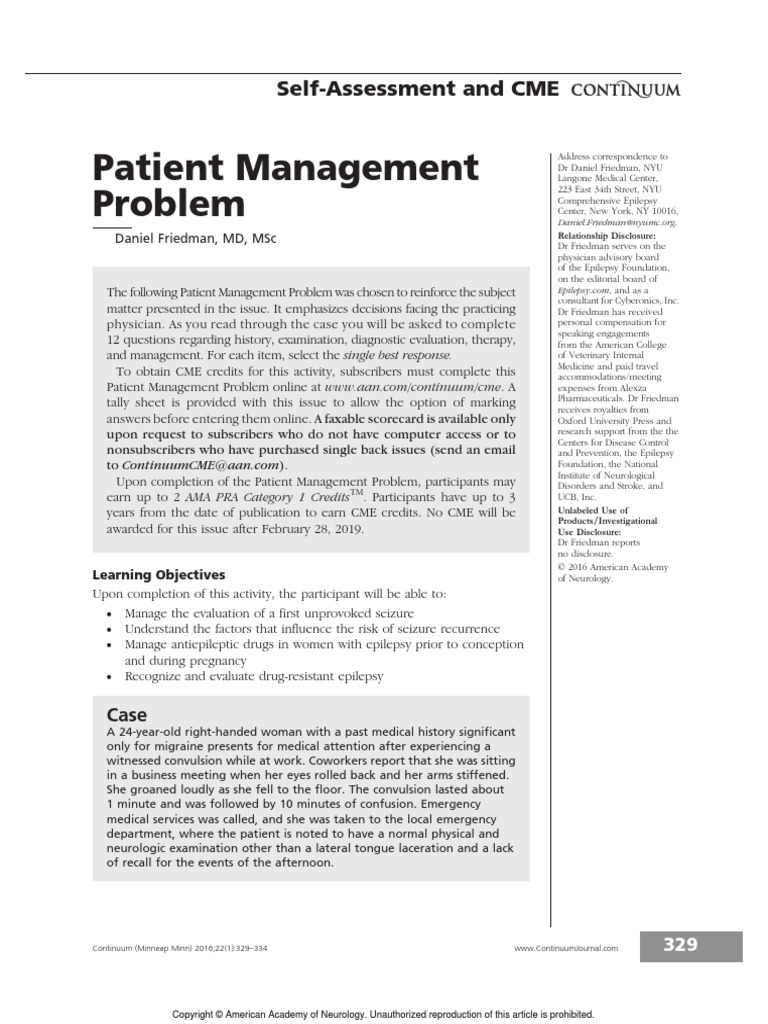 Patient Management Problem.29 | PDF | Self-Improvement | Science ...