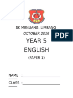 Year 4 & 5 English Exam Papers from SK Menuang, Limbang