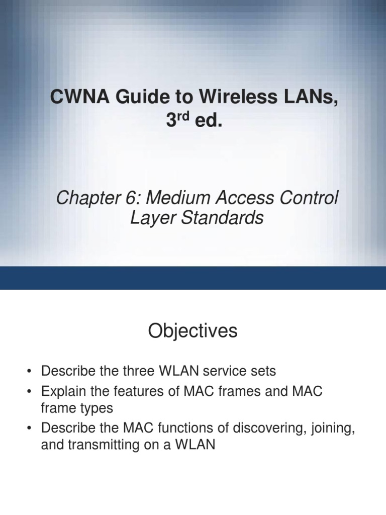 Ch06 MAC Layer Standards | PDF | Wireless Lan | Ieee 802.11