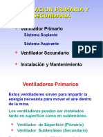 Ventilación primaria y secundaria en minas