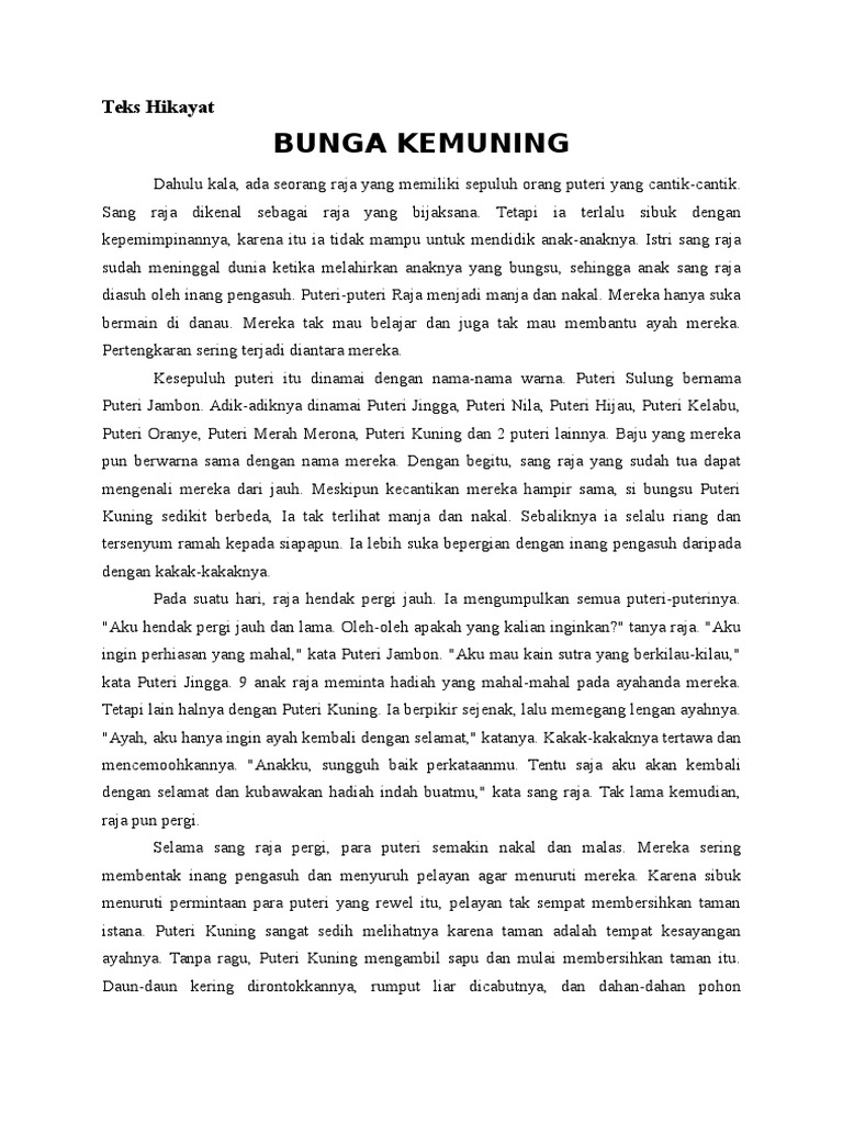 Hikayat Bunga Kemuning | PDF