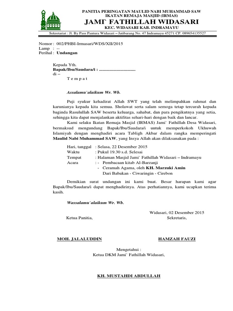 810+ Contoh Undangan Acara Maulid Nabi Gratis Terbaru