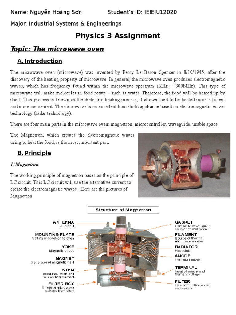 Microwave Oven Working Principles | PDF | Microwave