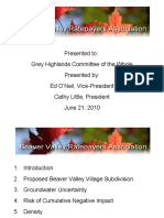 Presented To: Grey Highlands Committee of The Whole Presented By: Ed O'Neil, Vice-President Cathy Little, President June 21, 2010