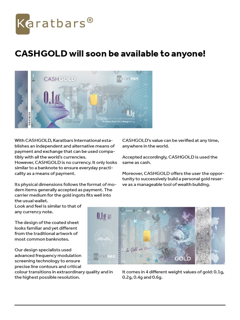 CashGold Teaser Feature 4p V5 | PDF | Currency | Banknote