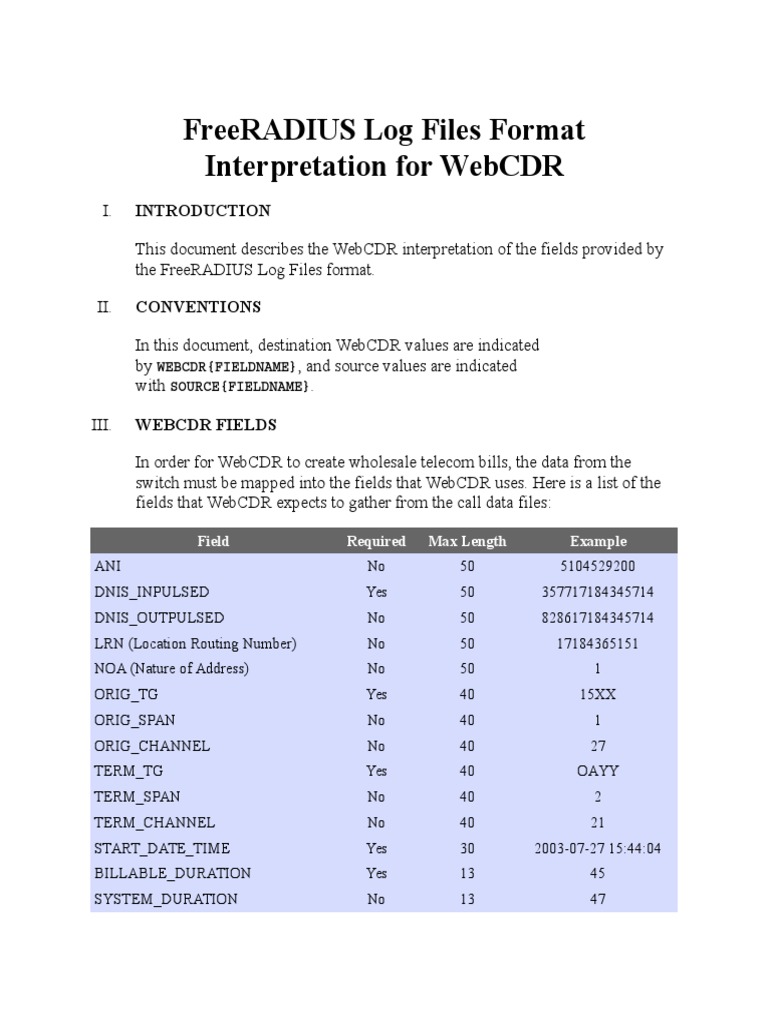 FreeRADIUS Log Files for WebCDR | PDF | Quality Of Service | Computer ...