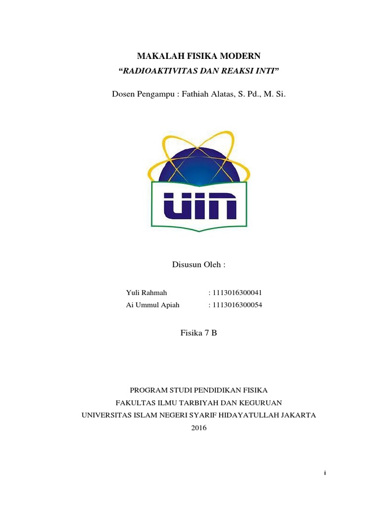 Makalah Radioaktivitas Dan Reaksi Inti