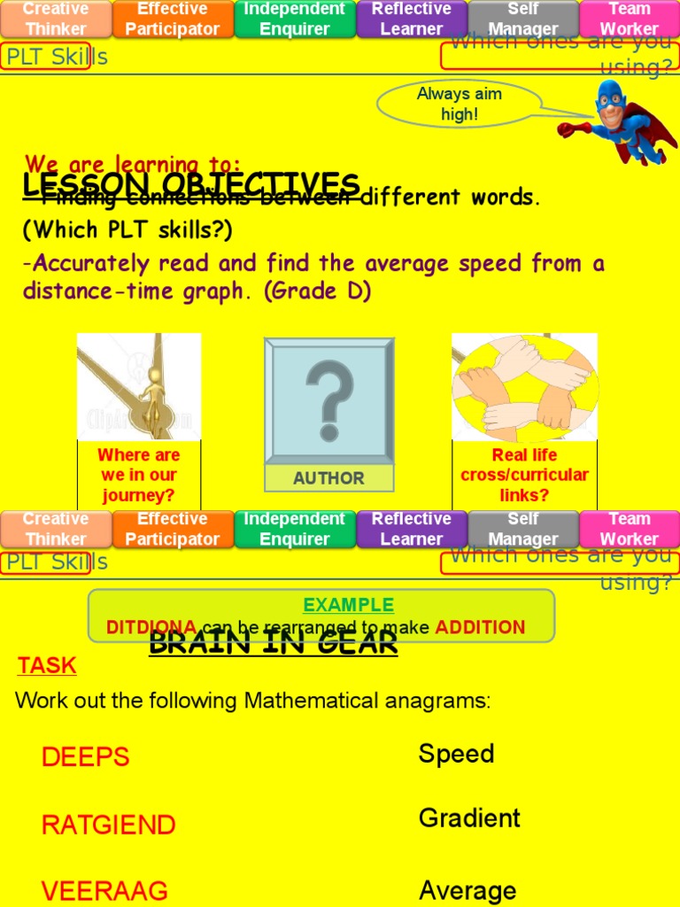 Distance-Time Graphs Grade D Lesson Complete | PDF | Speed | Cognition