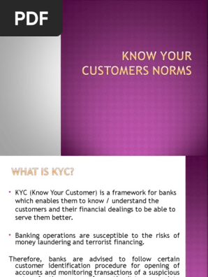 Kyc Norms Pdf Money Laundering Banks