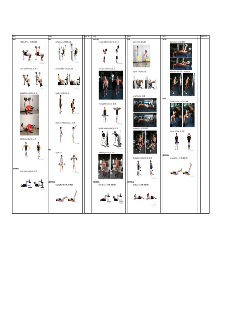 Weekly Workout Routine Breakdown | PDF