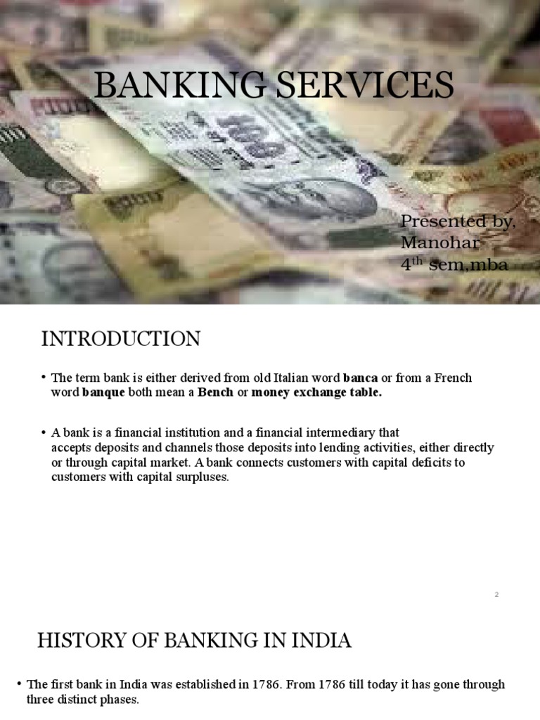 Overview of Banking Services in India | PDF | Online Banking | Banks ...