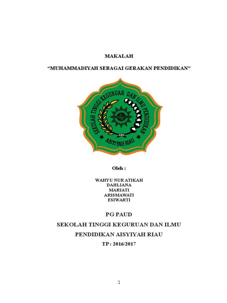 makalah pendidikan muhammadiyah