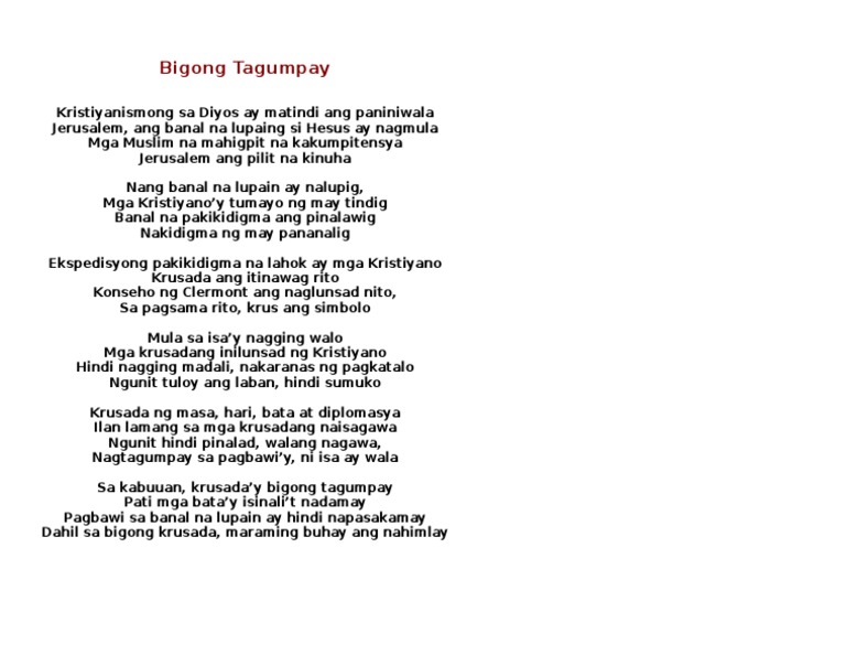 Bigong Tagumpay | PDF