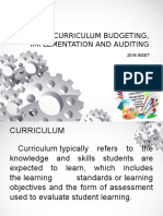 Curriculum Budgeting, Implementation and Auditing: 2016 INSET