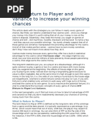 Using Return To Player and Variance To Increase Your Winning Chances