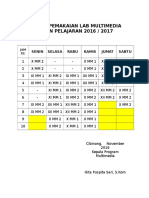 Jadwal Pemakaian Lab Multimedia