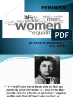 Feminism: by Arokiya Anbazhagi.J M.A, M.Phil