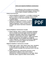 Homeostasis: Positive and Negative Feedback Mechanisms