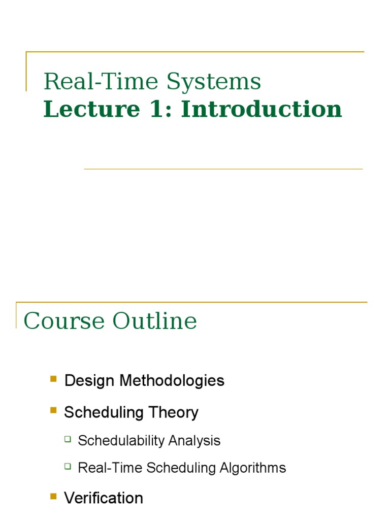 Real-Time Systems Lecture 1 - Introduction | PDF | Scheduling ...