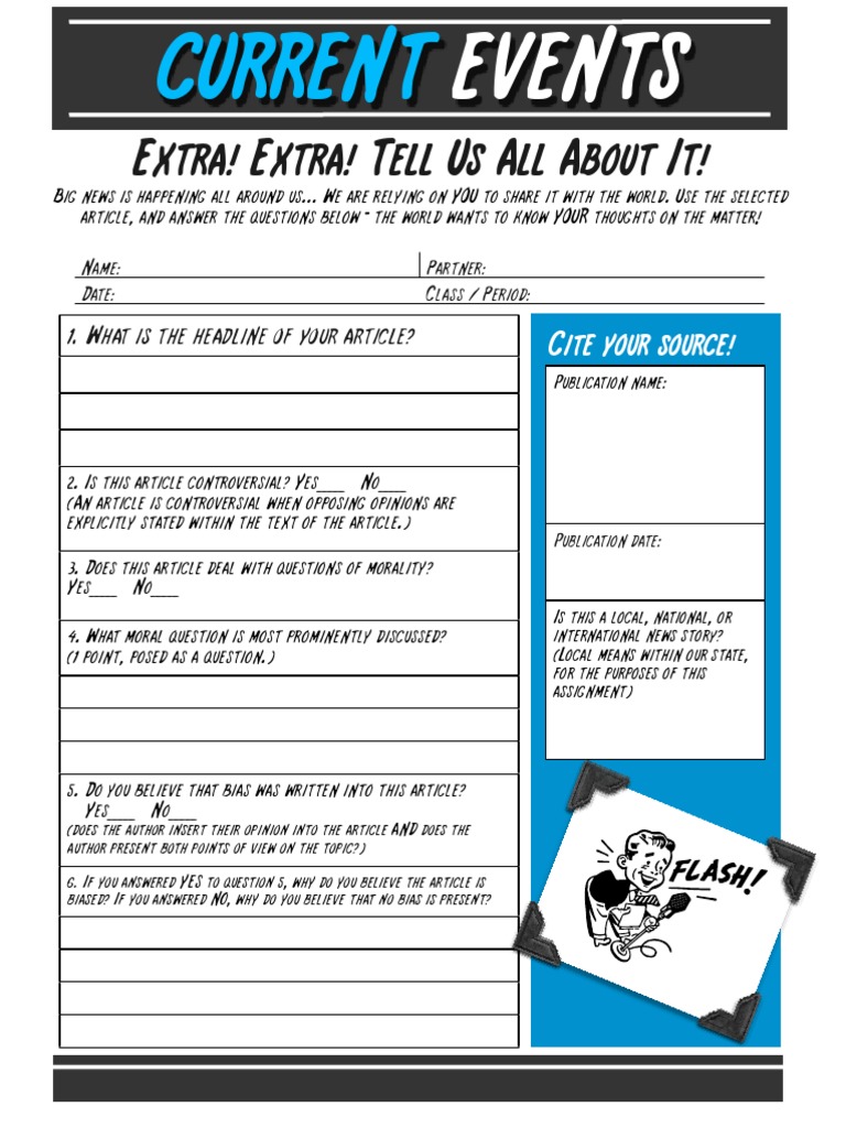 Current Events Analysis Worksheet | PDF